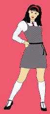 Girl in gymslip and white socks